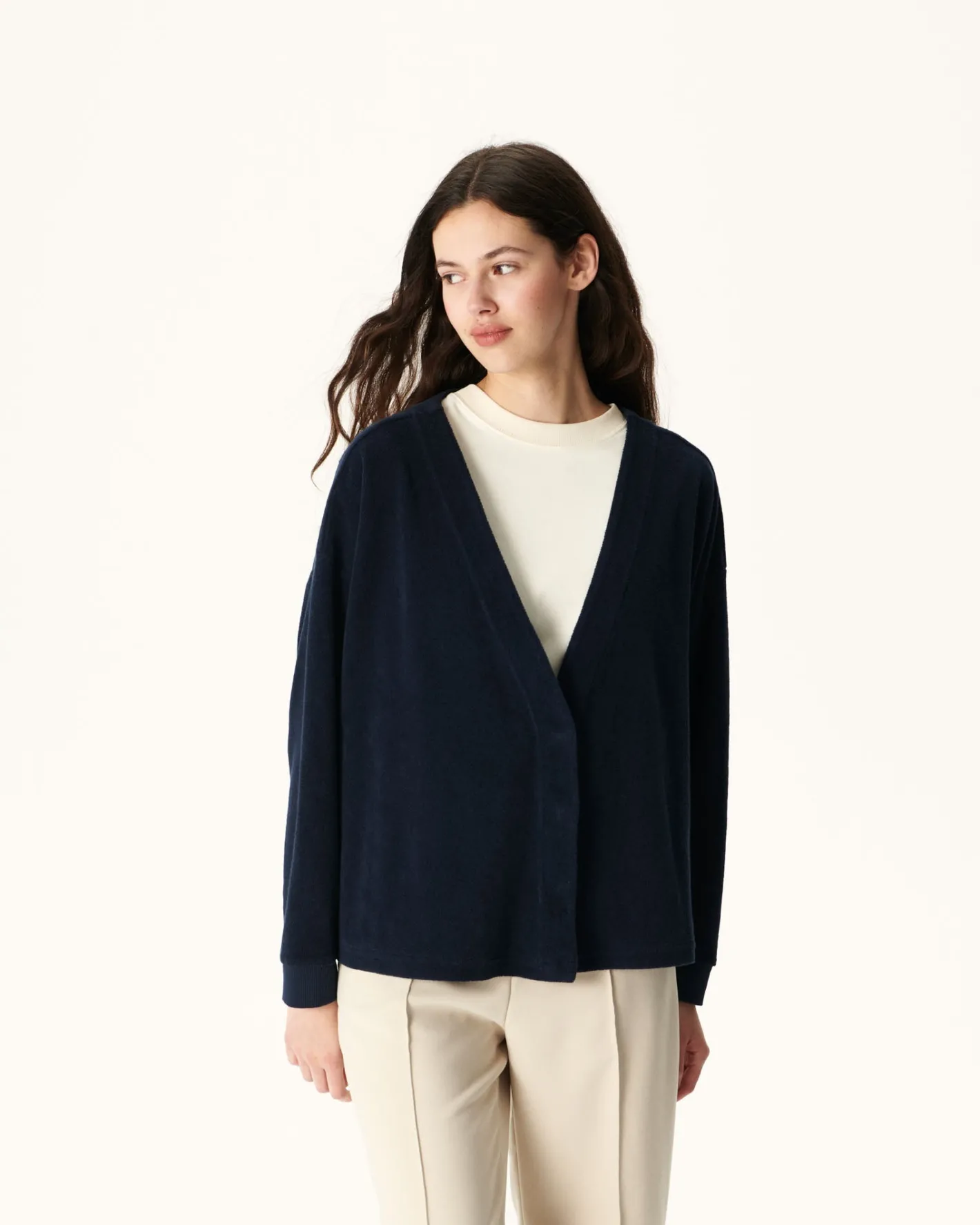 Kleding-JOTT Cardigan Eponge A Manches Longues Marine Pamplona 104 Navy