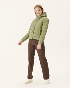 Donzen Jassen & Jacks-JOTT Doudoune Droite A Capuche Kaki Clair Jane 247 Bush