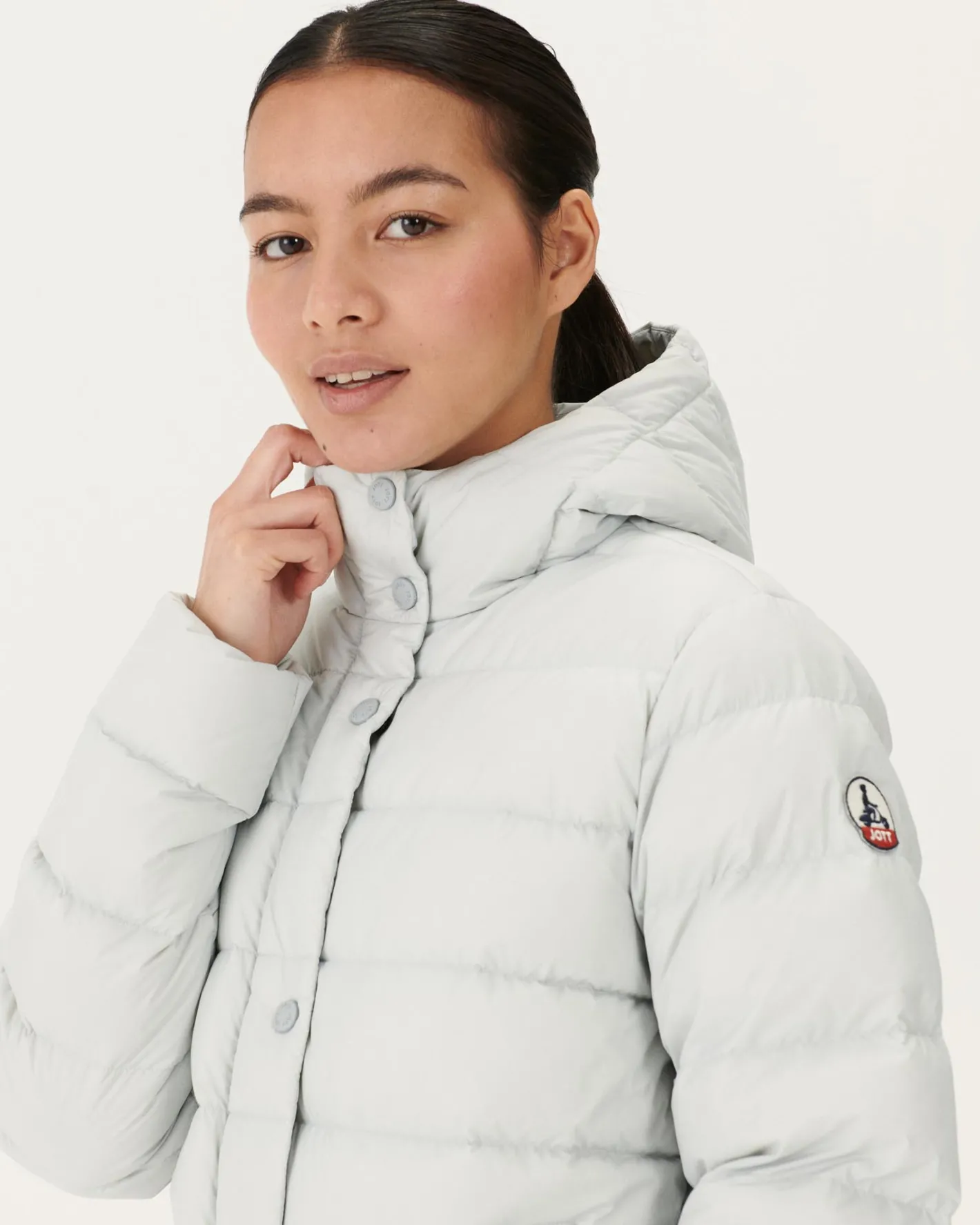 Donzen Jassen & Jacks-JOTT Doudoune Droite A Capuche Gris Clair Jane 532 Soft Grey
