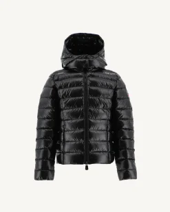 Donzen Jassen-JOTT Doudoune Laquee A Capuche Enfant Grand Froid Noir Opale 999 Black