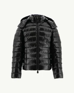 Donzen Jassen-JOTT Doudoune Laquee A Capuche Enfant Grand Froid Noir Opale 999 Black
