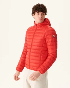 Donzen Jassen & Jacks-JOTT Doudoune Legere A Capuche Rouge Vif Nico 318 Fire Red