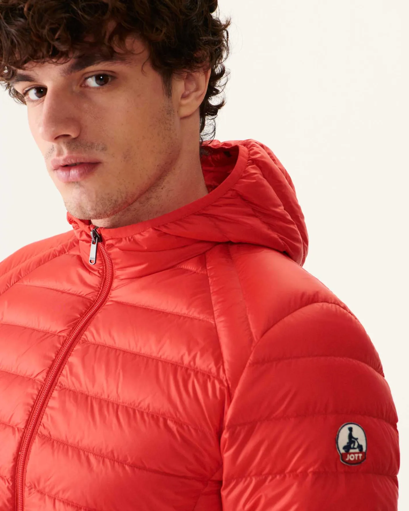 Donzen Jassen & Jacks-JOTT Doudoune Legere A Capuche Rouge Vif Nico 318 Fire Red