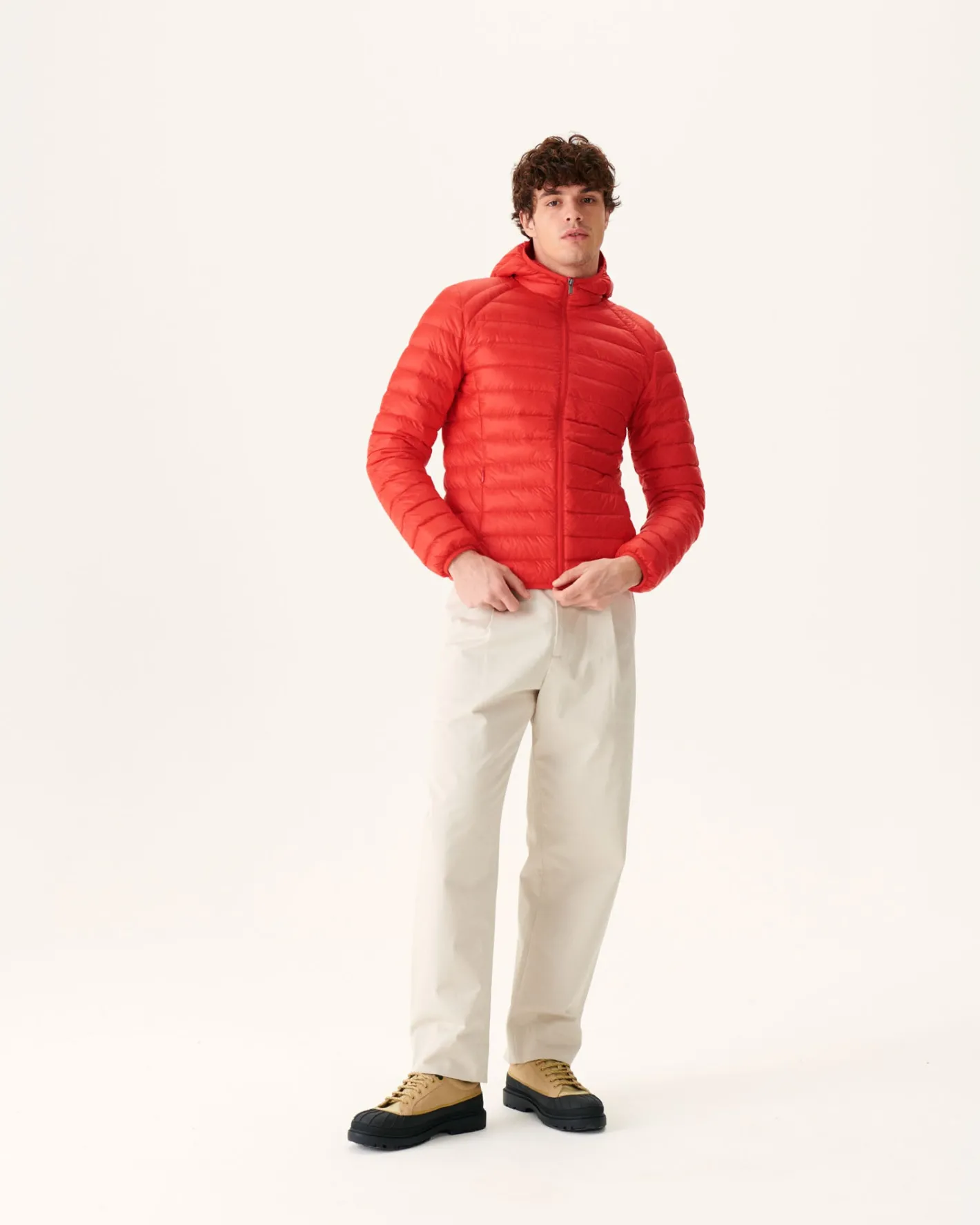 Donzen Jassen & Jacks-JOTT Doudoune Legere A Capuche Rouge Vif Nico 318 Fire Red