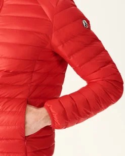 Donzen Jassen & Jacks-JOTT Doudoune Legere A Capuche Rouge Vif Nico 318 Fire Red