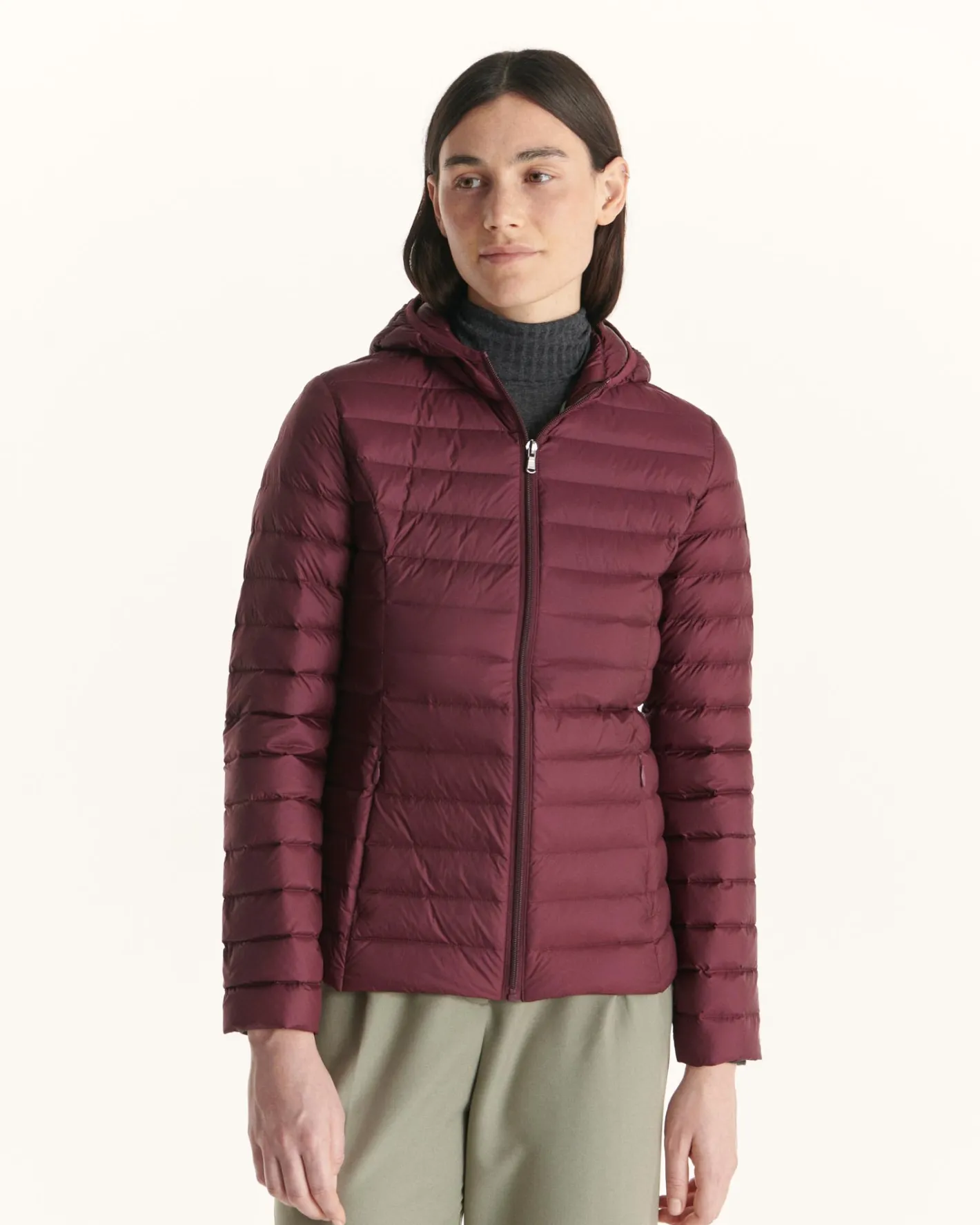Donzen Jassen & Jacks-JOTT Doudoune Legere A Capuche Aubergine Cloe 461 Aubergine