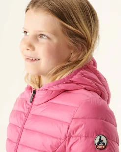 Donzen Jassen-JOTT Doudoune Legere A Capuche Enfant Rose Intense Carla 457 Wild Rose