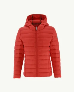Donzen Jassen-JOTT Doudoune Legere A Capuche Enfant Rouge Vif Carla 318 Fire Red