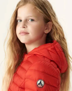 Donzen Jassen-JOTT Doudoune Legere A Capuche Enfant Rouge Vif Carla 318 Fire Red