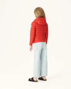 Donzen Jassen-JOTT Doudoune Legere A Capuche Enfant Rouge Vif Carla 318 Fire Red