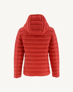 Donzen Jassen-JOTT Doudoune Legere A Capuche Enfant Rouge Vif Carla 318 Fire Red