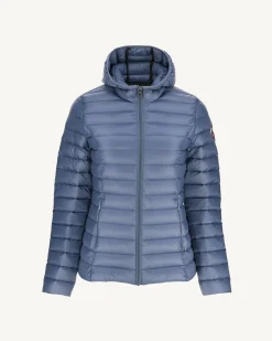 Donzen Jassen & Jacks-JOTT Doudoune Legere A Capuche Bleu Delave Cloe 182 Bleu Delave