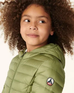 Donzen Jassen-JOTT Doudoune Legere A Capuche Enfant Kaki Clair Carla 247 Bush