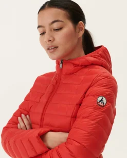 Donzen Jassen & Jacks-JOTT Doudoune Legere A Capuche Rouge Vif Cloe 318 Fire Red