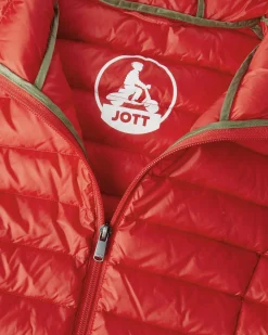 Donzen Jassen & Jacks-JOTT Doudoune Legere A Capuche Rouge Vif Cloe 318 Fire Red