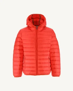 Donzen Jassen-JOTT Doudoune Legere A Capuche Enfant Rouge Vif Hugo 318 Fire Red