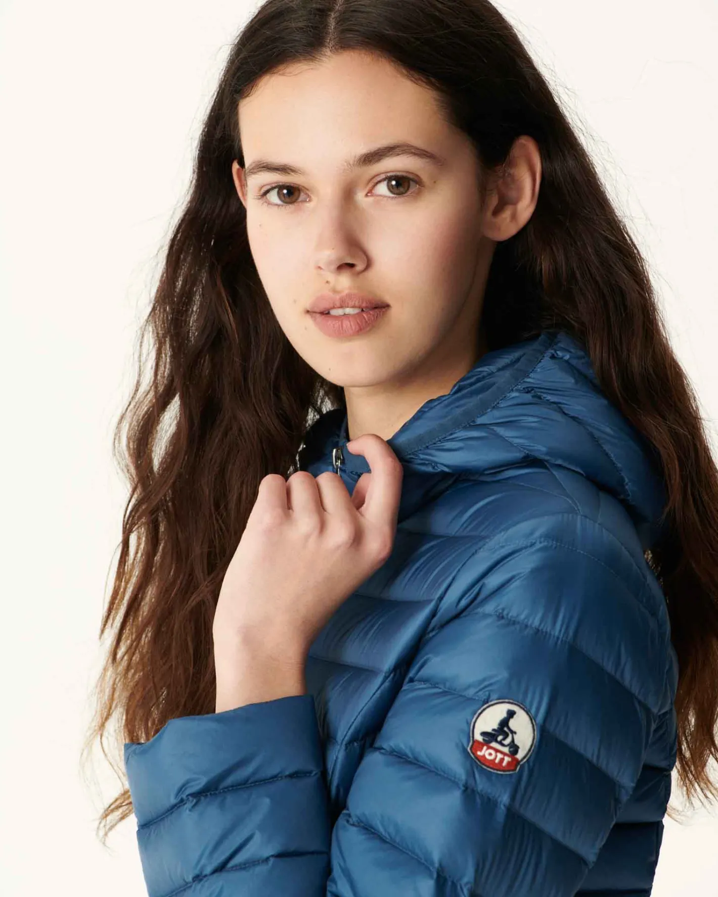 Donzen Jassen & Jacks-JOTT Doudoune Legere A Capuche Bleu Jeans Cloe 140 Blue Jeans