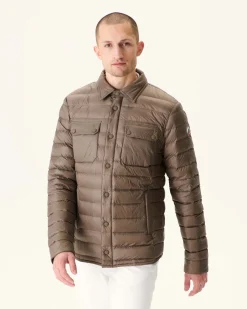 Donzen Jassen & Jacks-JOTT Doudoune Legere Col Chemise Taupe Cris 808 Taupe