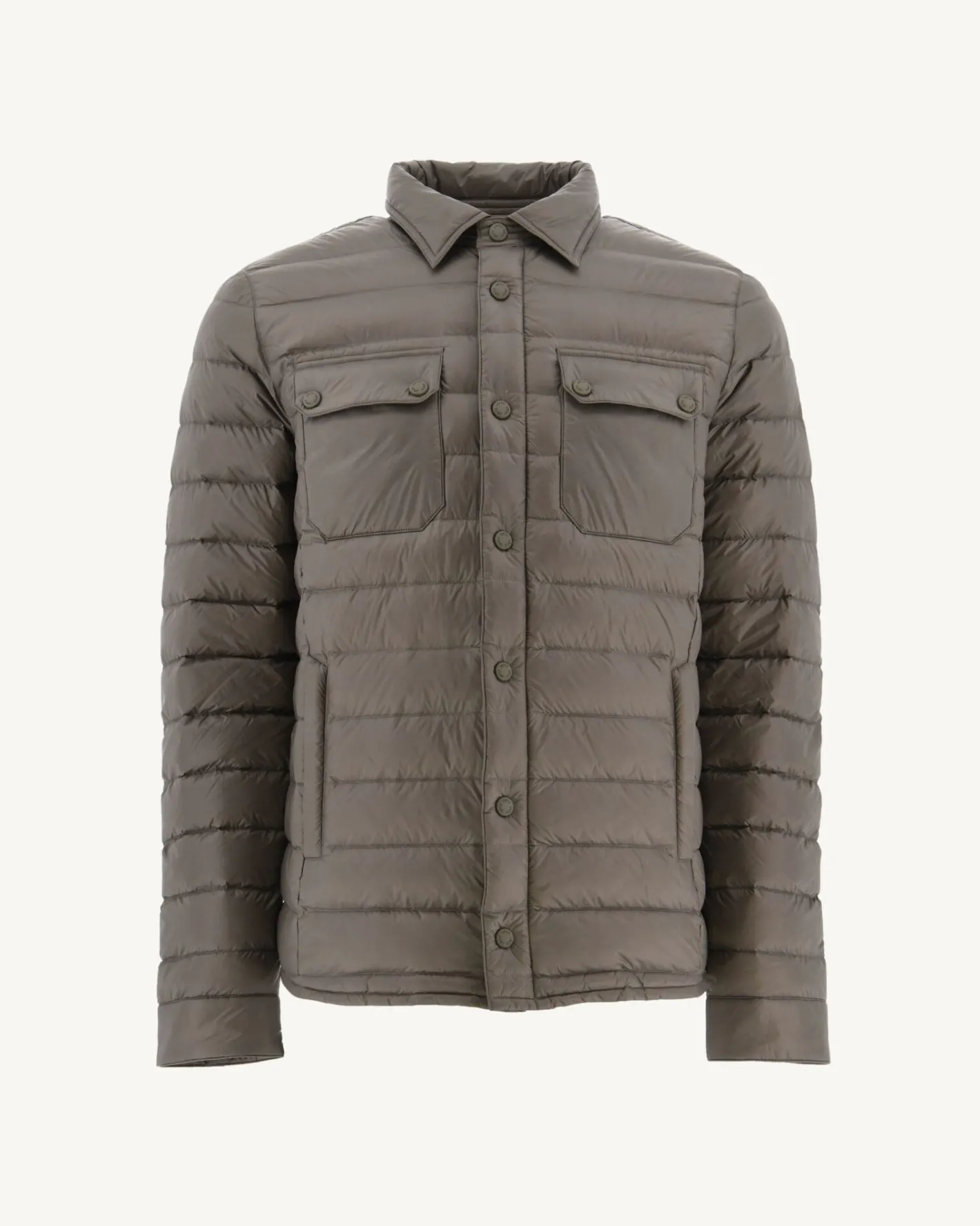 Donzen Jassen & Jacks-JOTT Doudoune Legere Col Chemise Taupe Cris 808 Taupe