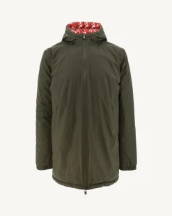 Donzen Jassen & Jacks-JOTT Doudoune Longue Reversible A Capuche Army/Monogram Rouge Vif Amsterdam 2553 Army/Monogram Fire Red