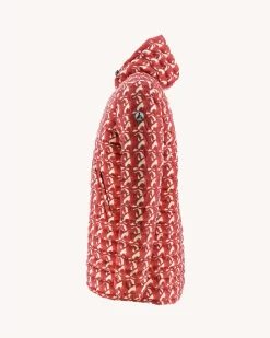 Donzen Jassen & Jacks-JOTT Doudoune Longue Reversible A Capuche Army/Monogram Rouge Vif Amsterdam 2553 Army/Monogram Fire Red