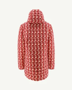 Donzen Jassen & Jacks-JOTT Doudoune Longue Reversible A Capuche Army/Monogram Rouge Vif Amsterdam 2553 Army/Monogram Fire Red
