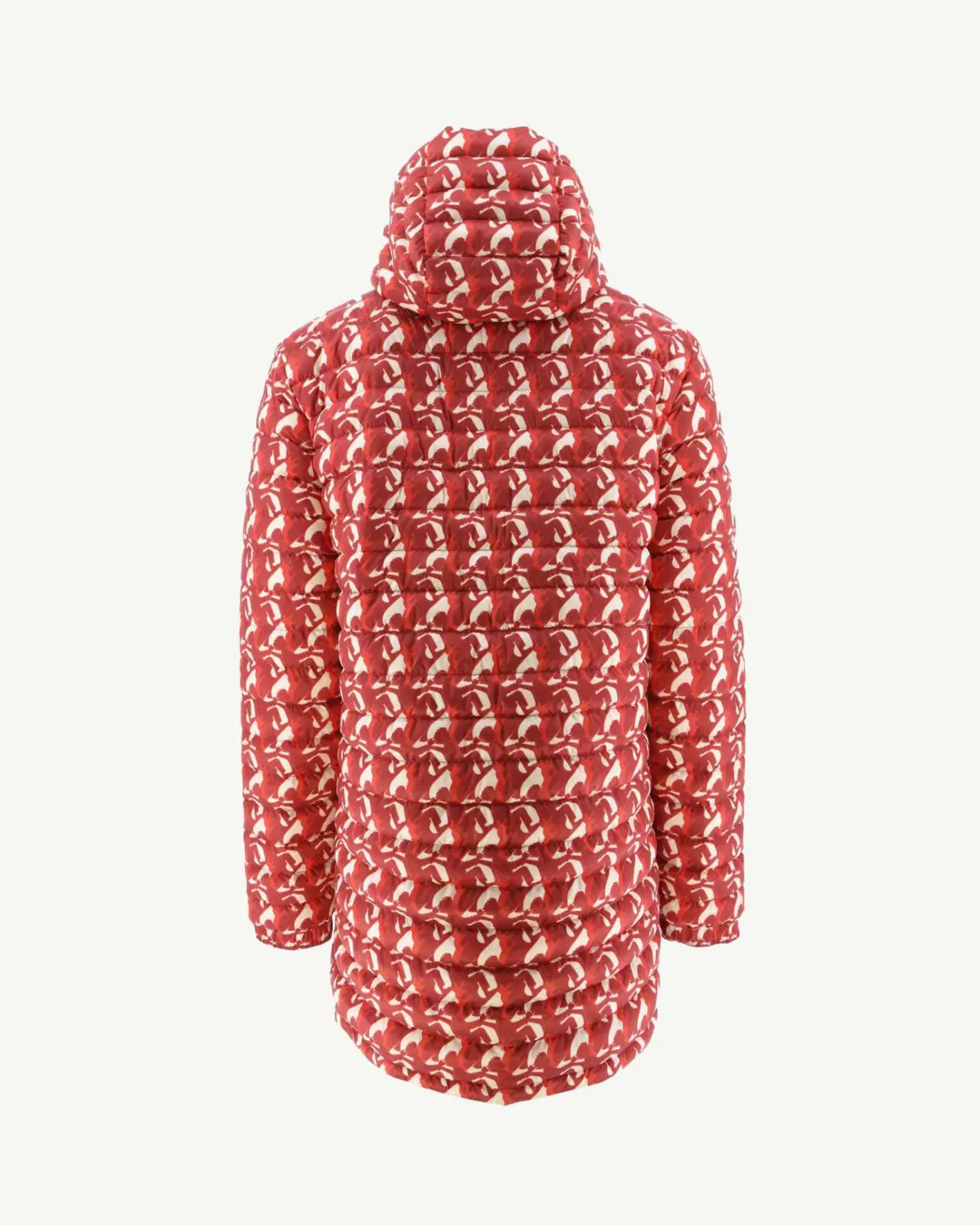 Donzen Jassen & Jacks-JOTT Doudoune Longue Reversible A Capuche Army/Monogram Rouge Vif Amsterdam 2553 Army/Monogram Fire Red