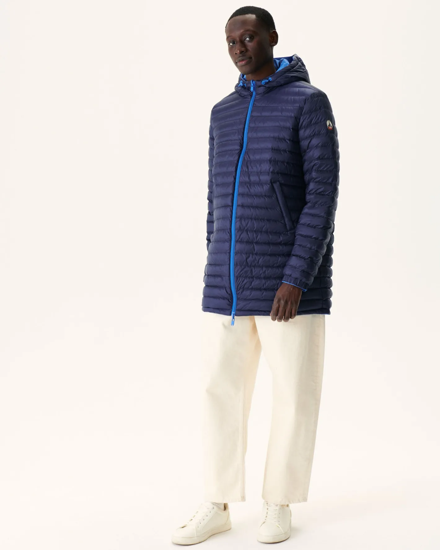 Donzen Jassen & Jacks-JOTT Doudoune Longue Reversible A Capuche Azur/Marine Amsterdam 1830 Azure/Navy