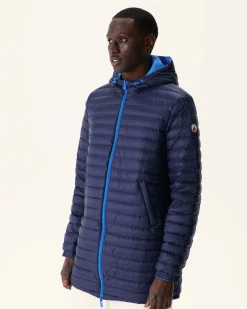 Donzen Jassen & Jacks-JOTT Doudoune Longue Reversible A Capuche Azur/Marine Amsterdam 1830 Azure/Navy