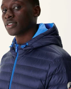 Donzen Jassen & Jacks-JOTT Doudoune Longue Reversible A Capuche Azur/Marine Amsterdam 1830 Azure/Navy
