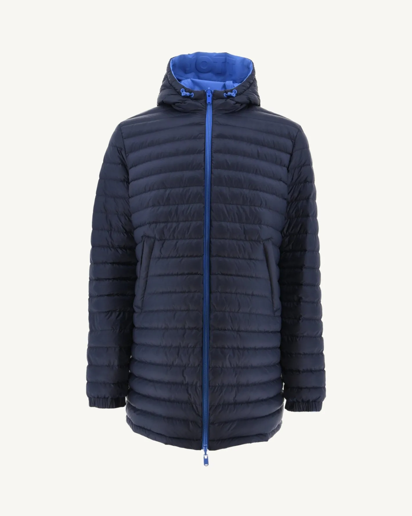 Donzen Jassen & Jacks-JOTT Doudoune Longue Reversible A Capuche Azur/Marine Amsterdam 1830 Azure/Navy