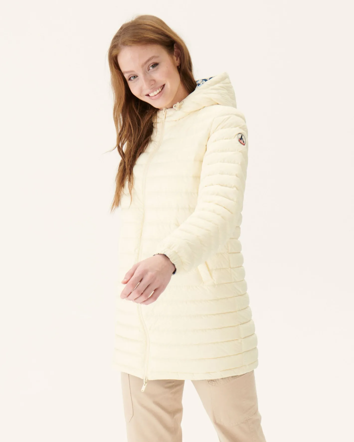 Donzen Jassen & Jacks-JOTT Doudoune Longue Reversible Imprime Monogram Ecru/Ecru Roma 8952 Monogram Off/Off-White
