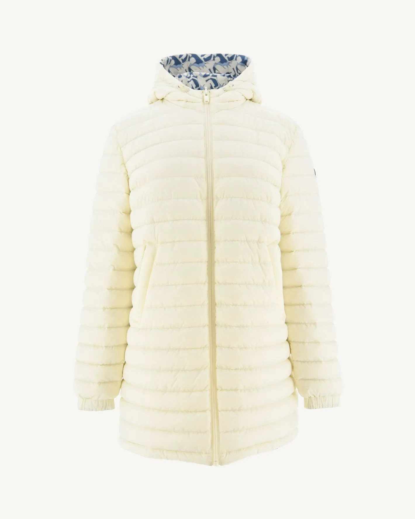Donzen Jassen & Jacks-JOTT Doudoune Longue Reversible Imprime Monogram Ecru/Ecru Roma 8952 Monogram Off/Off-White