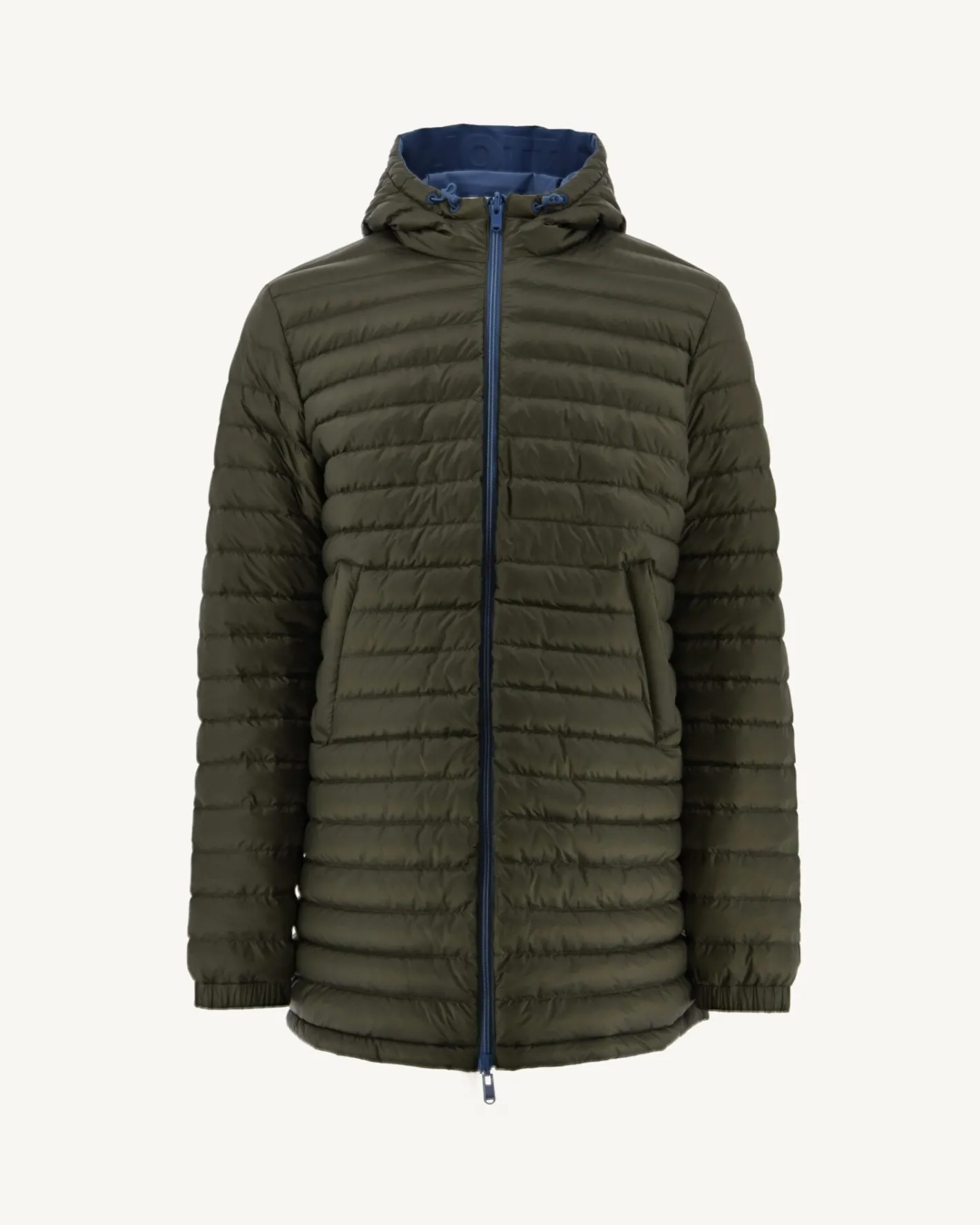Donzen Jassen & Jacks-JOTT Doudoune Longue Reversible A Capuche Bleu Jeans/Army Amsterdam 1400 Blue Jeans/Army