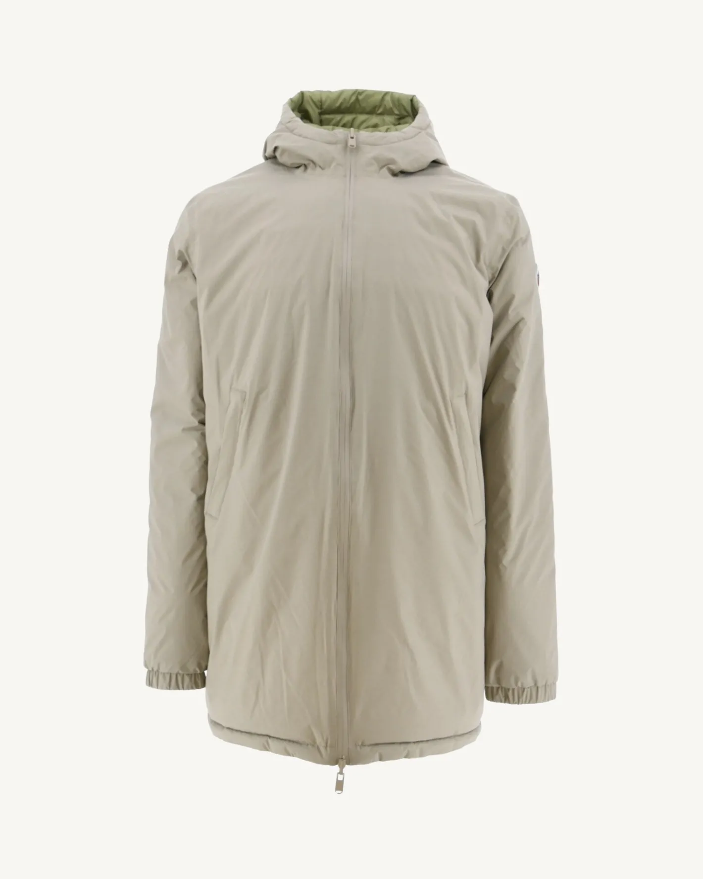Donzen Jassen & Jacks-JOTT Doudoune Longue Reversible A Capuche Beige/Kaki Clair Amsterdam 8040 Beige/Bush