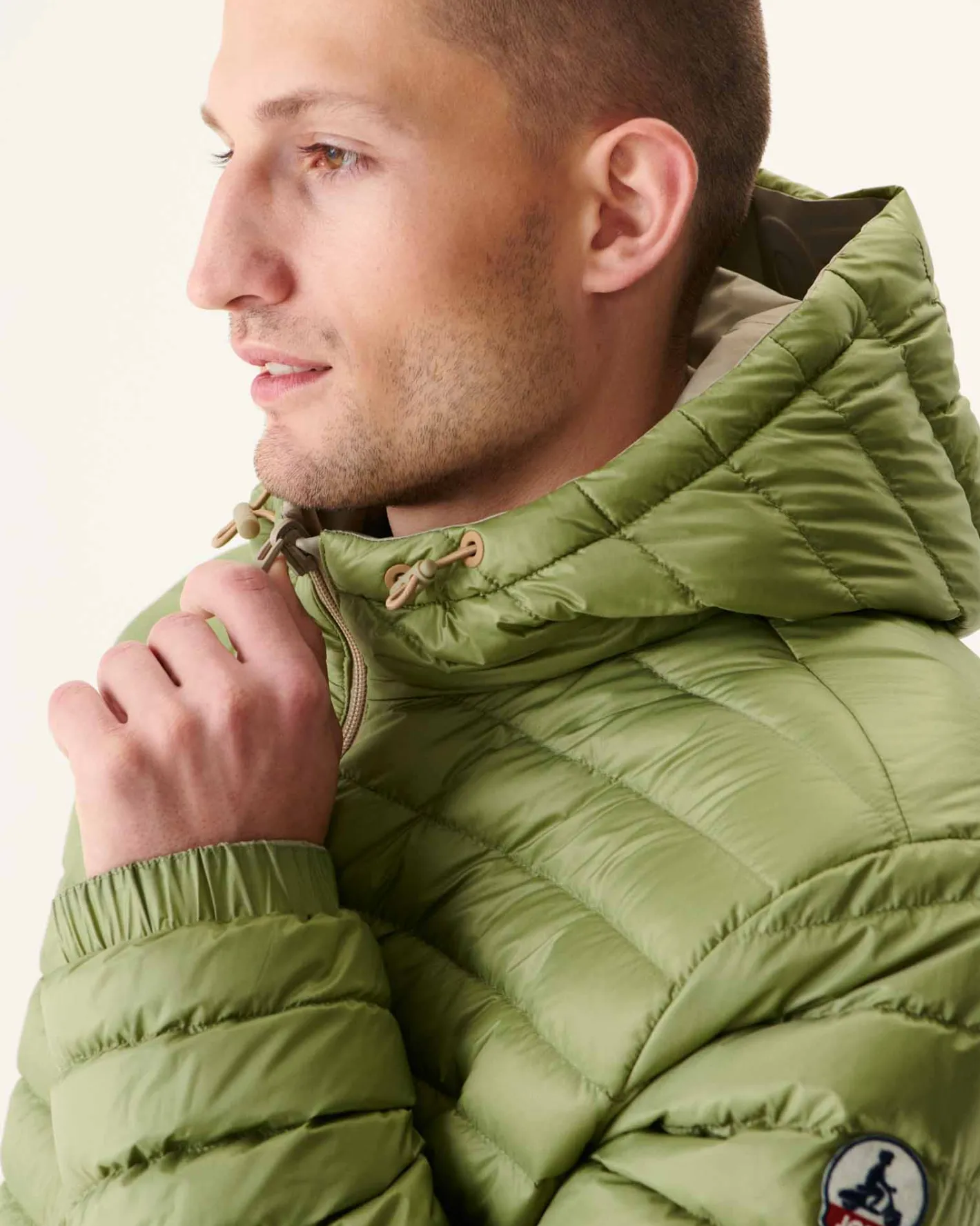 Donzen Jassen & Jacks-JOTT Doudoune Longue Reversible A Capuche Beige/Kaki Clair Amsterdam 8040 Beige/Bush