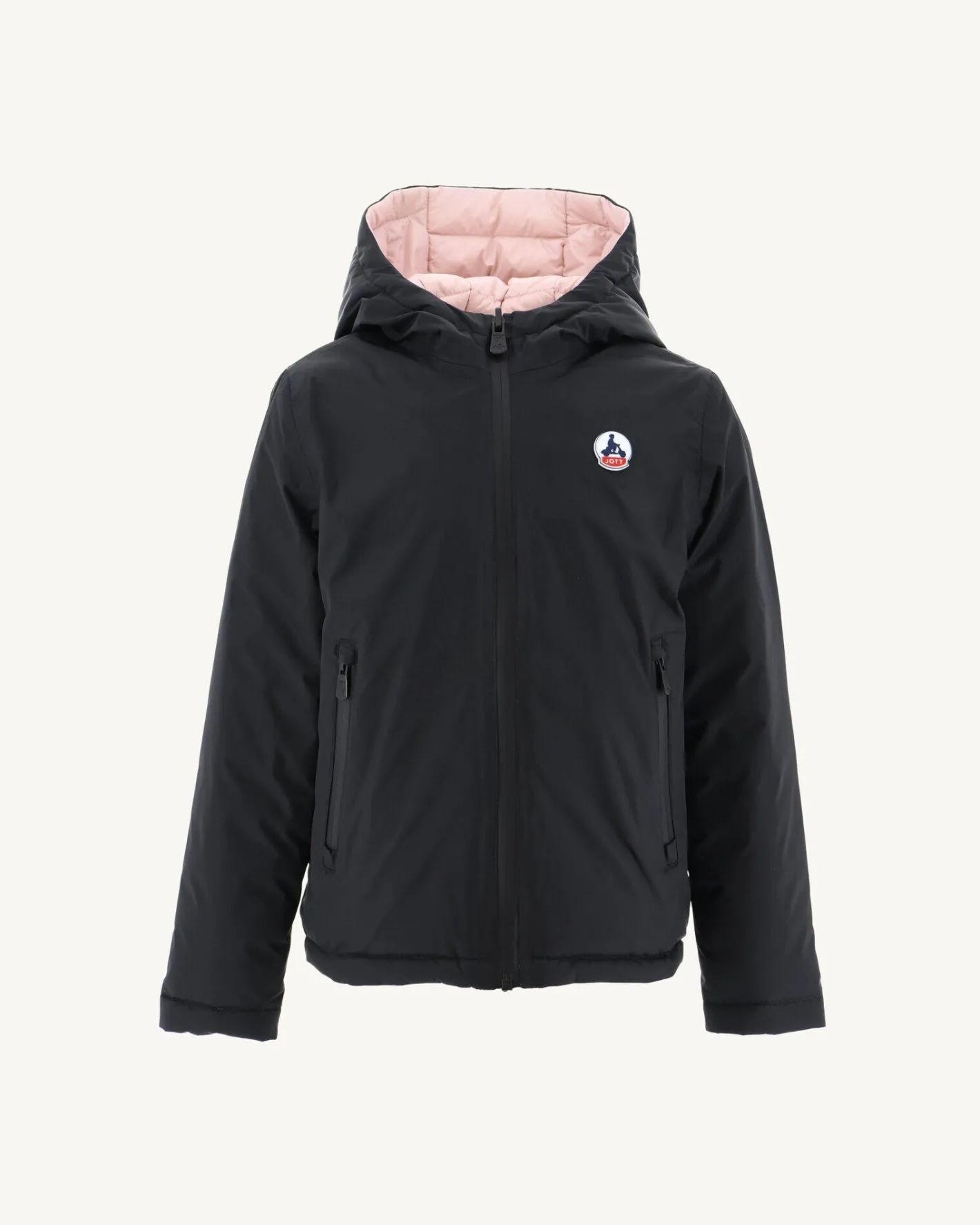 Donzen Jassen-JOTT Doudoune Reversible A Capuche Enfant Noir/Rose Pale Zurich 964 Noir/Rose Pale