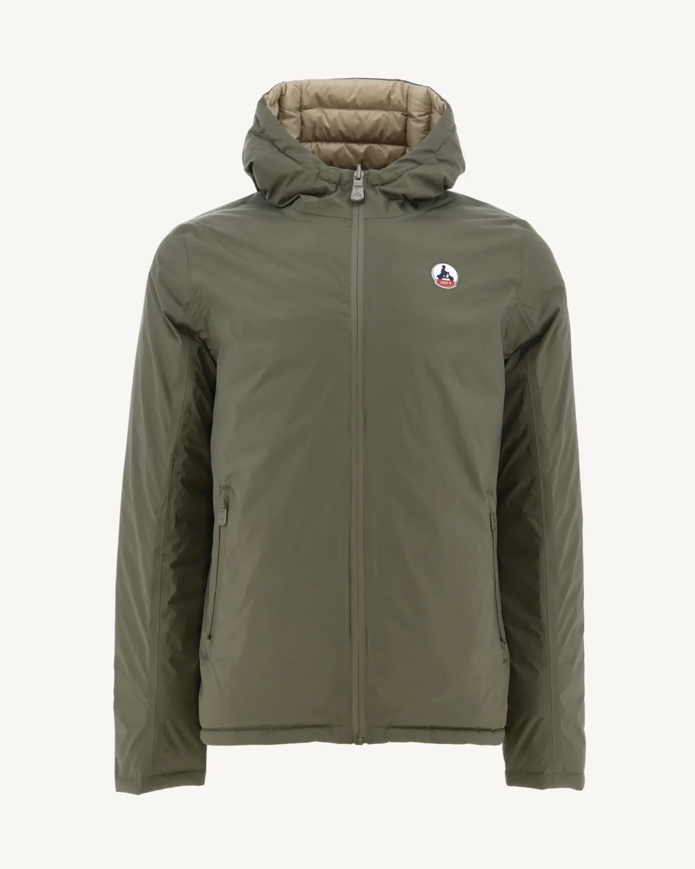 Donzen Jassen & Jacks-JOTT Doudoune Reversible A Capuche Army/Beige Bergen 852 Army/Beige