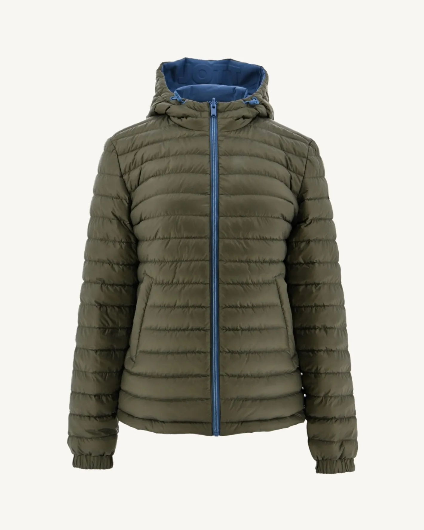 Donzen Jassen & Jacks-JOTT Doudoune Reversible A Capuche Bleu Jeans/Army Vienne 1400 Blue Jeans/Army