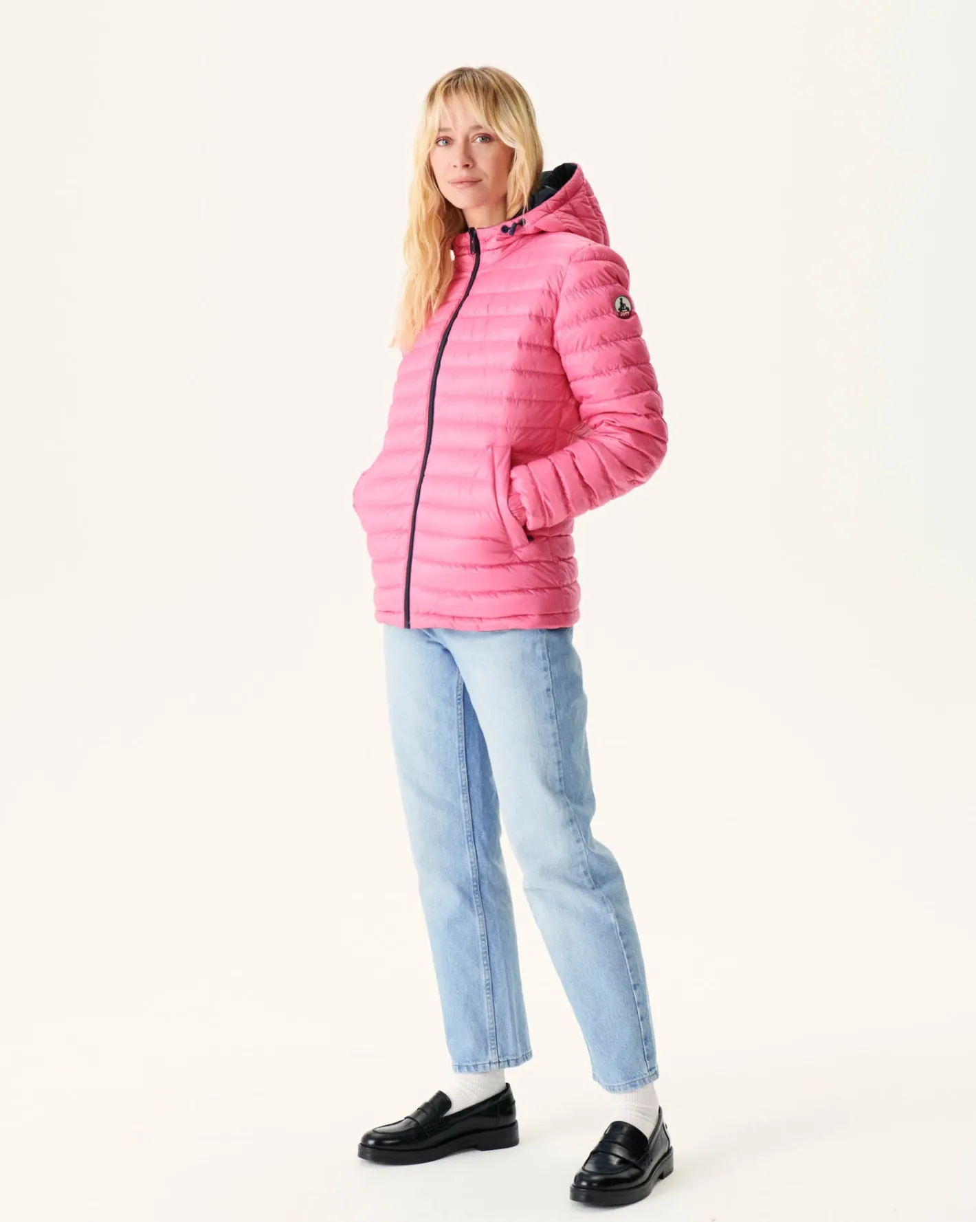 Donzen Jassen & Jacks-JOTT Doudoune Reversible A Capuche Marine/Rose Intense Vienne 1043 Navy/Wild Rose