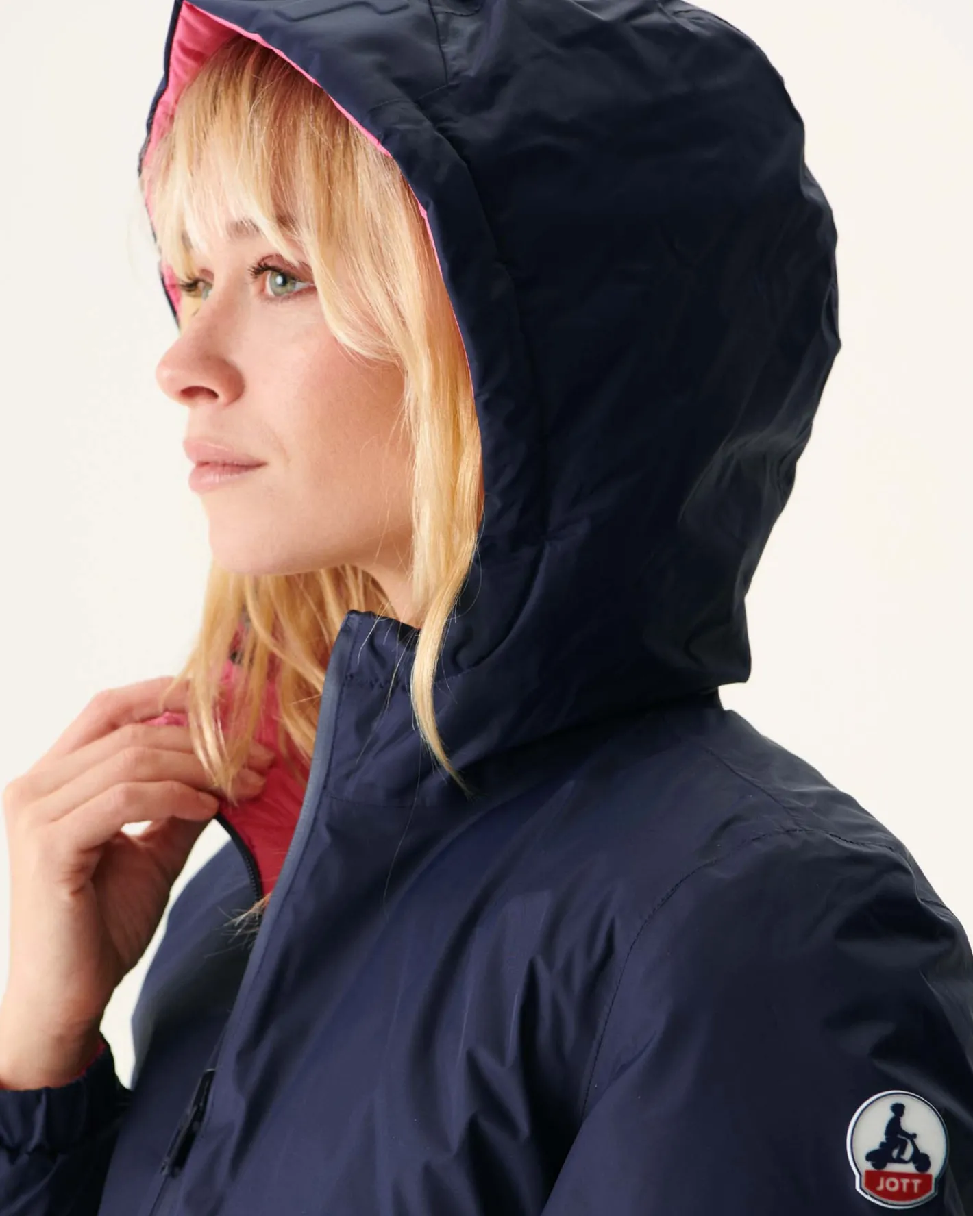 Donzen Jassen & Jacks-JOTT Doudoune Reversible A Capuche Marine/Rose Intense Vienne 1043 Navy/Wild Rose