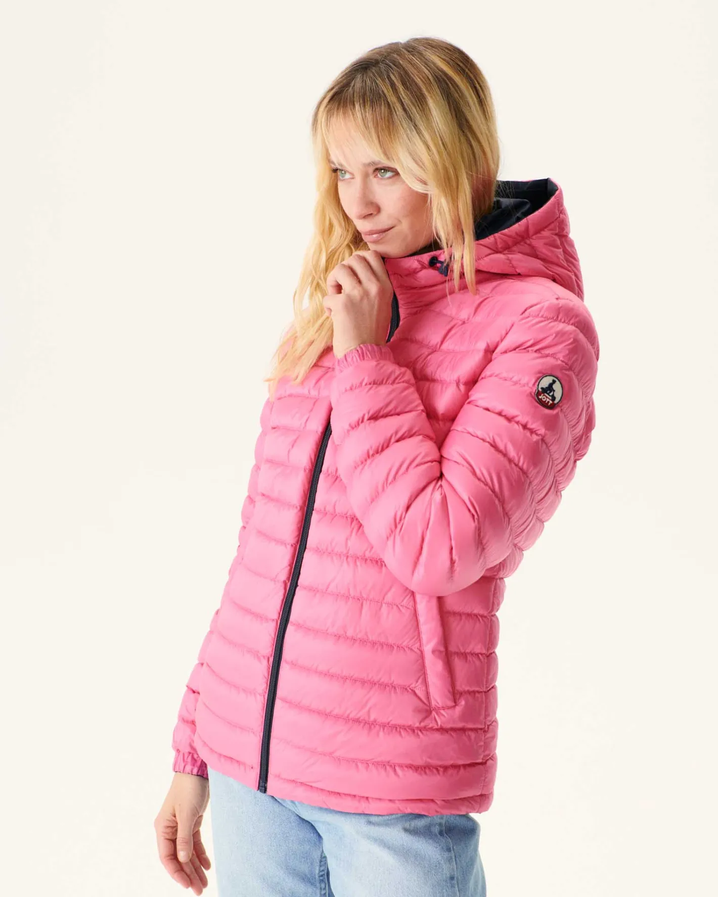 Donzen Jassen & Jacks-JOTT Doudoune Reversible A Capuche Marine/Rose Intense Vienne 1043 Navy/Wild Rose