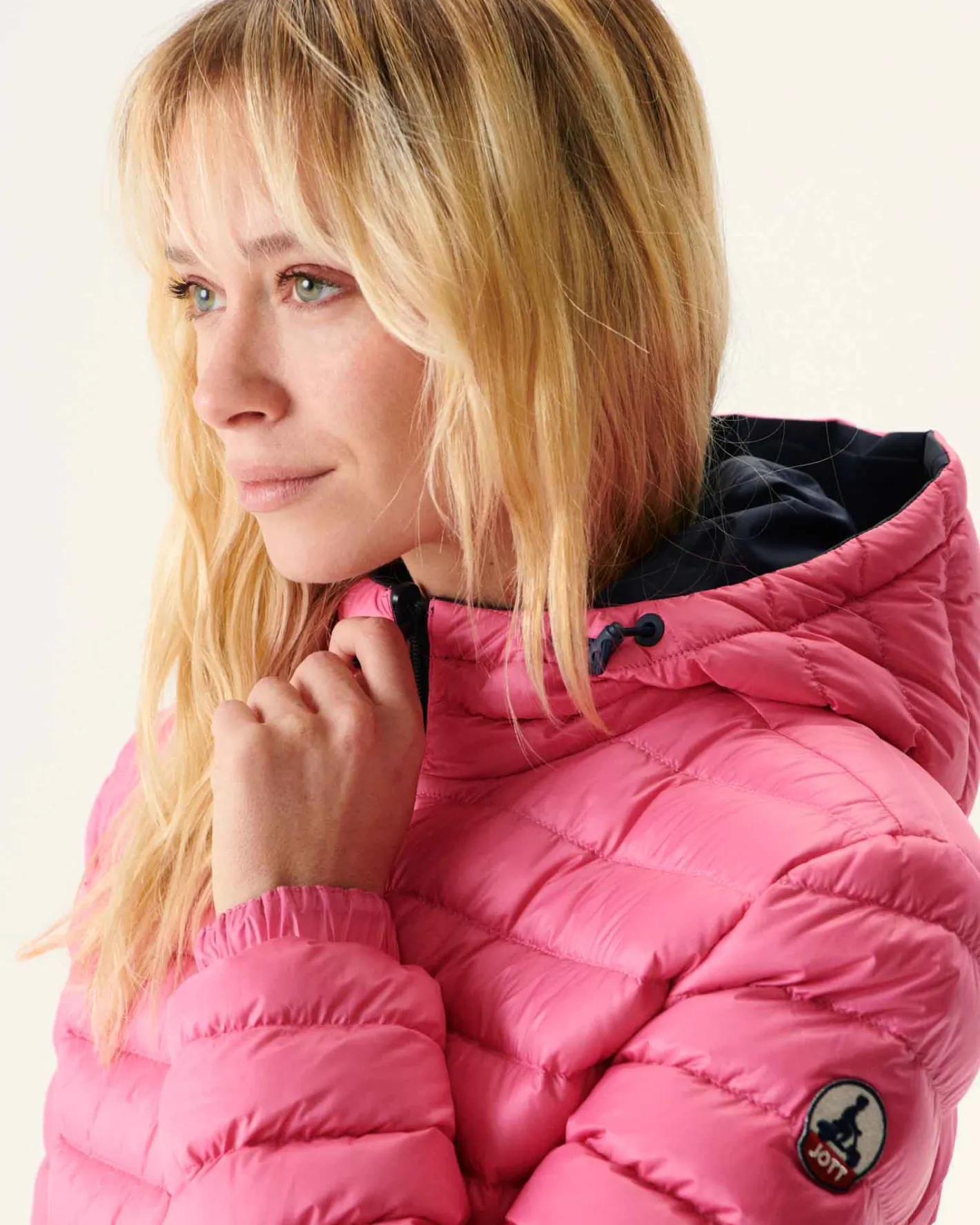 Donzen Jassen & Jacks-JOTT Doudoune Reversible A Capuche Marine/Rose Intense Vienne 1043 Navy/Wild Rose