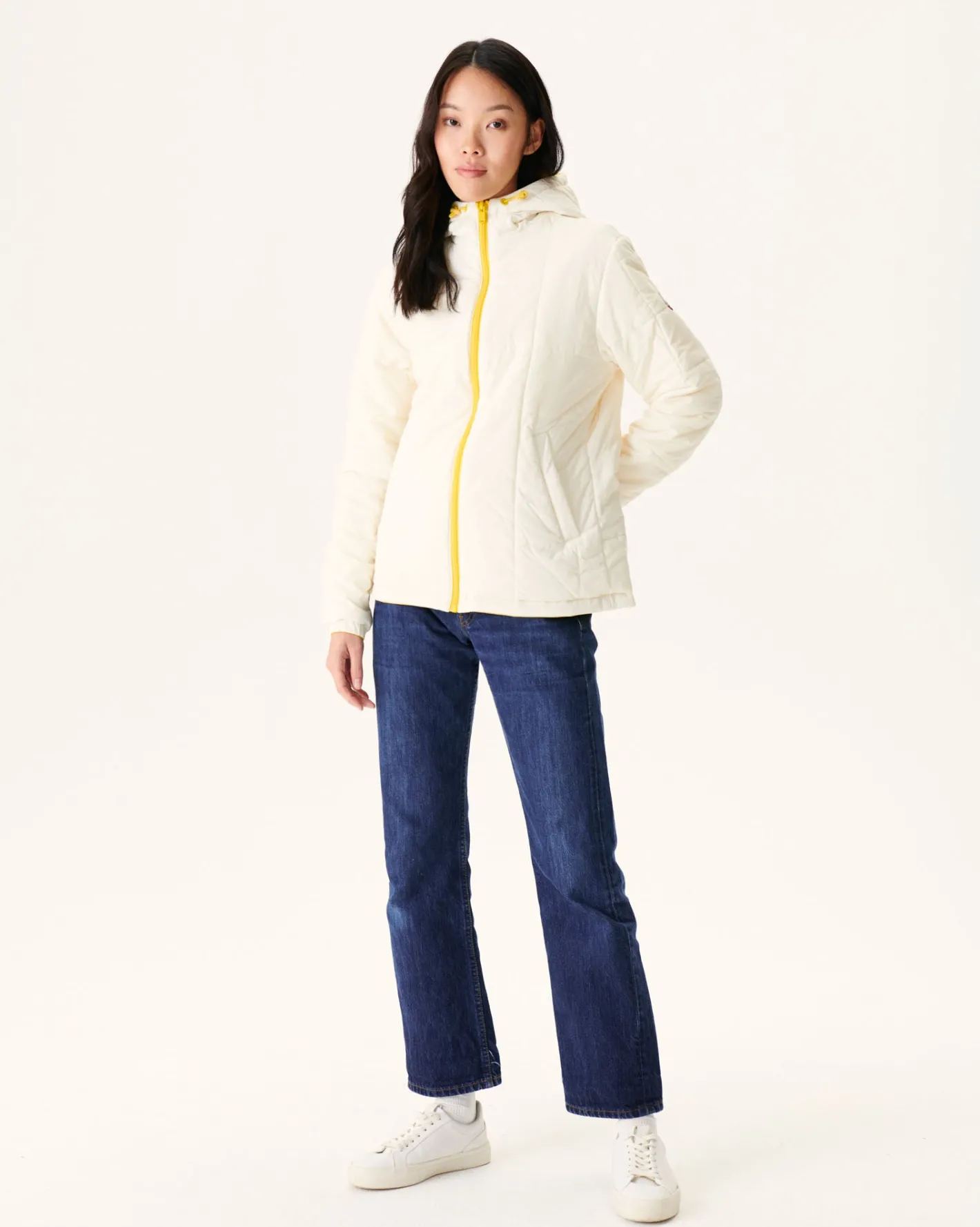 Donzen Jassen & Jacks-JOTT Doudoune Reversible A Capuche Ultralight Citron/Ecru Kara 6311 Lemon/Off-White