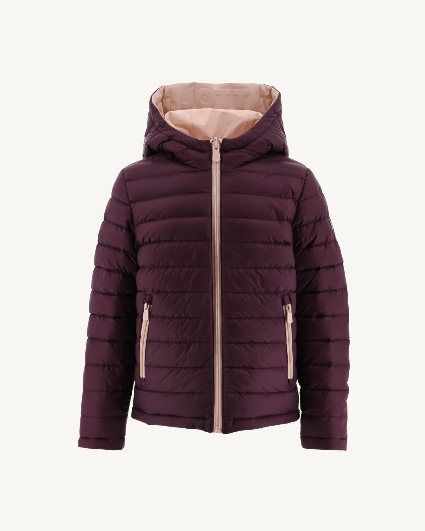 Donzen Jassen-JOTT Doudoune Reversible A Capuche Enfant Rose Pale/Aubergine Zurich 454 Rose Pale/Aubergine