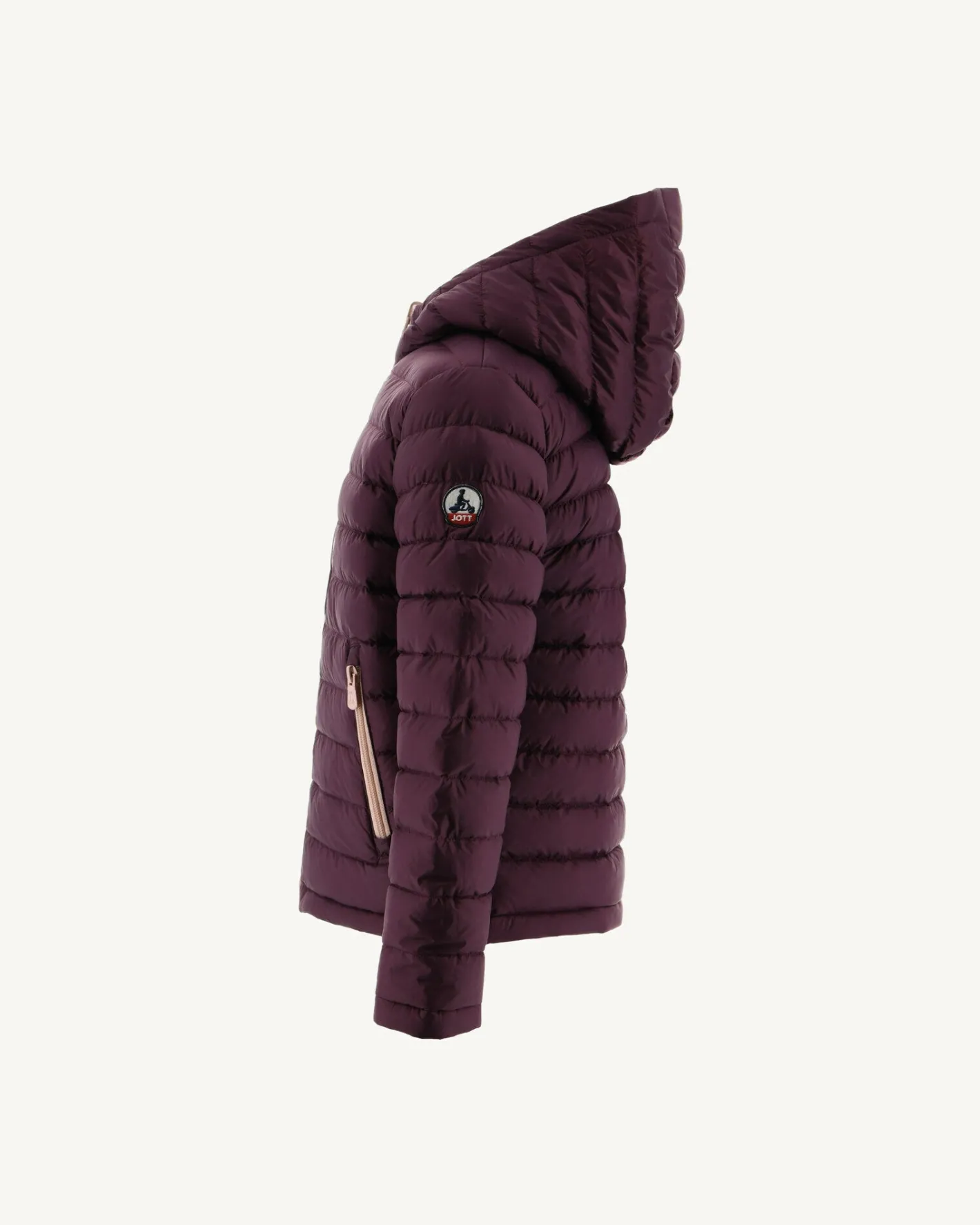 Donzen Jassen-JOTT Doudoune Reversible A Capuche Enfant Rose Pale/Aubergine Zurich 454 Rose Pale/Aubergine
