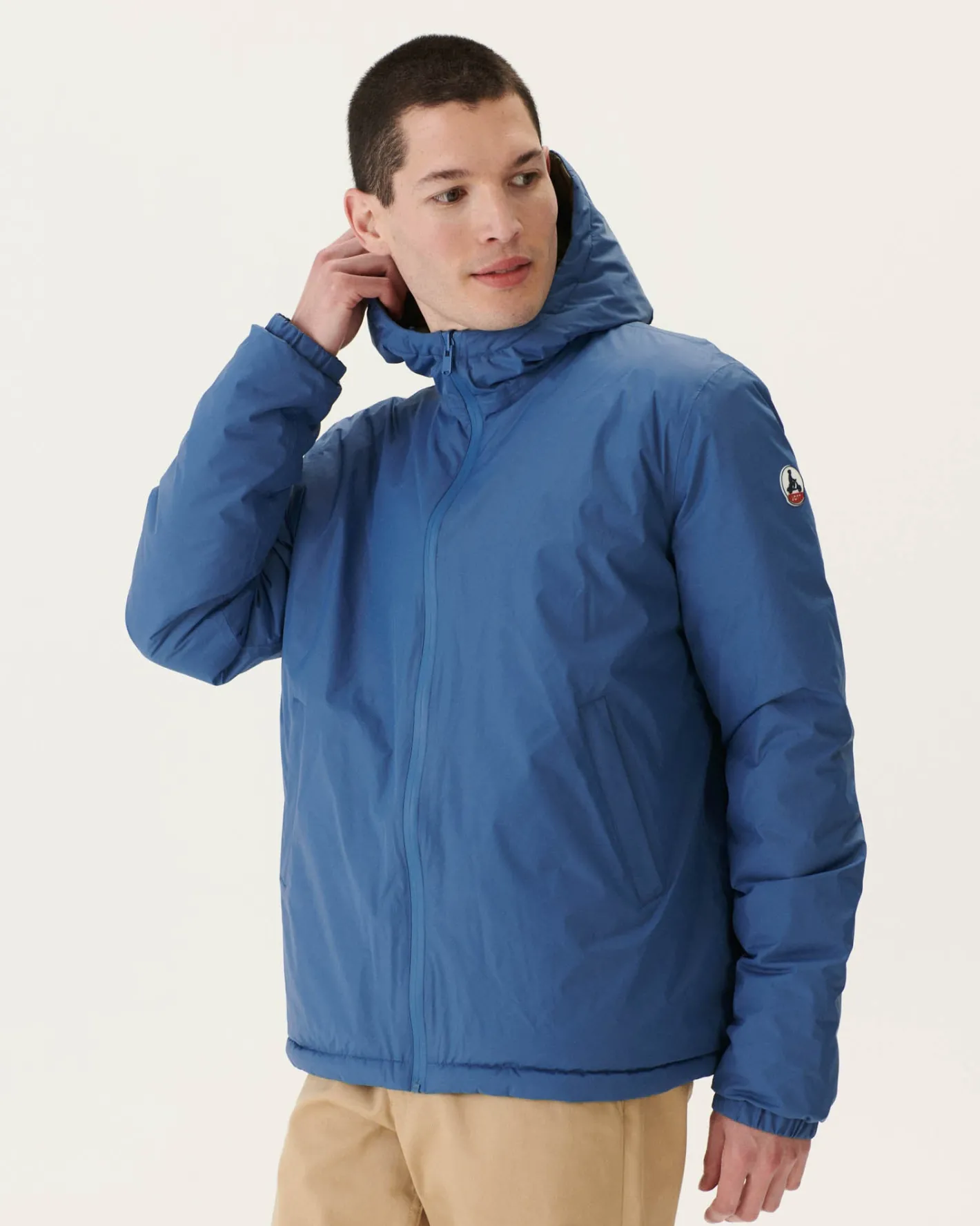 Donzen Jassen & Jacks-JOTT Doudoune Reversible A Capuche Bleu Jeans/Army Bergen 1400 Blue Jeans/Army