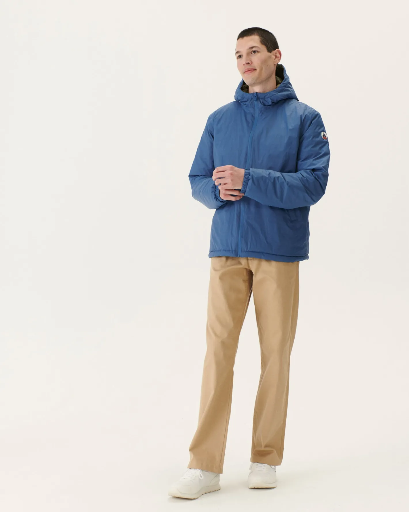 Donzen Jassen & Jacks-JOTT Doudoune Reversible A Capuche Bleu Jeans/Army Bergen 1400 Blue Jeans/Army