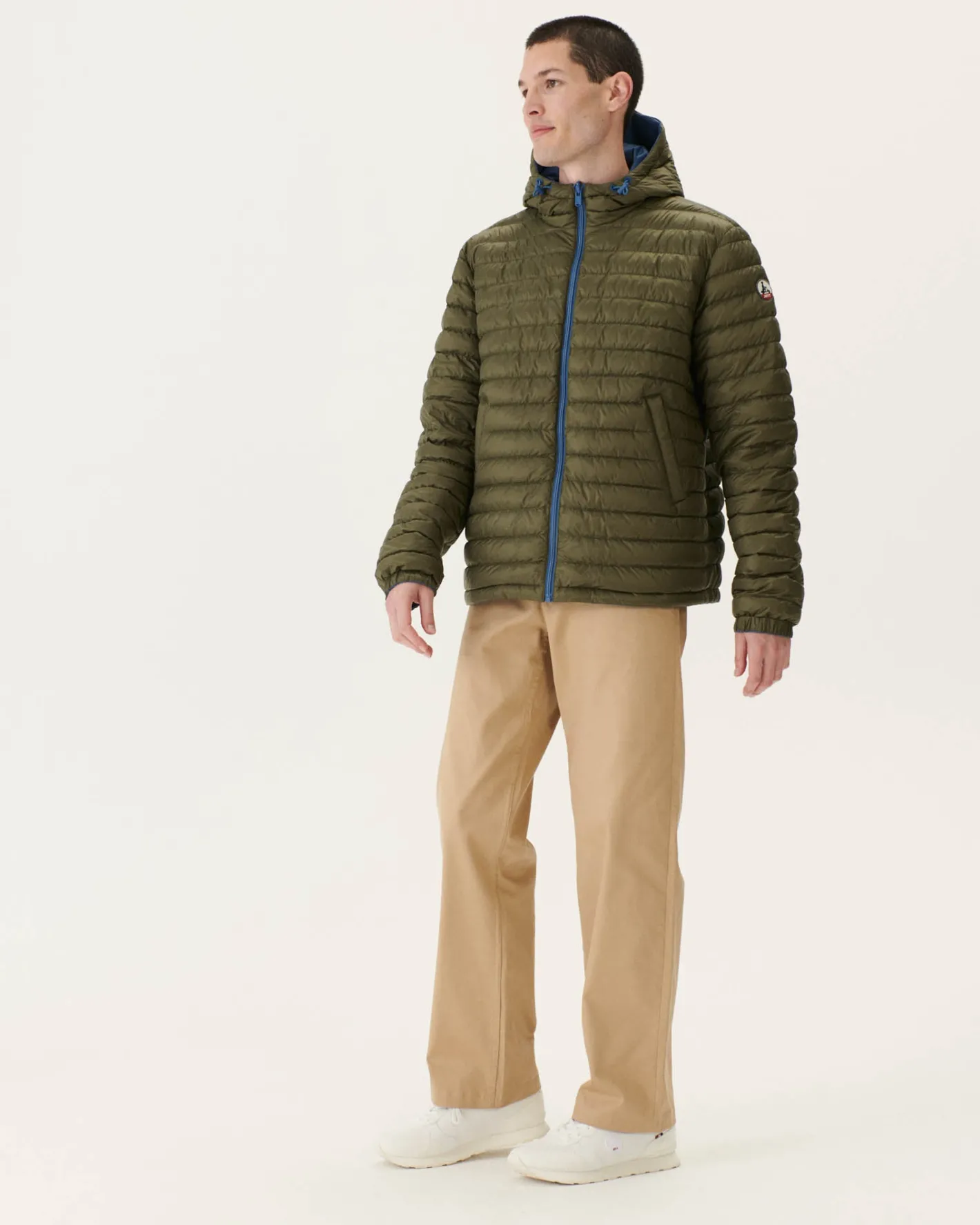Donzen Jassen & Jacks-JOTT Doudoune Reversible A Capuche Bleu Jeans/Army Bergen 1400 Blue Jeans/Army