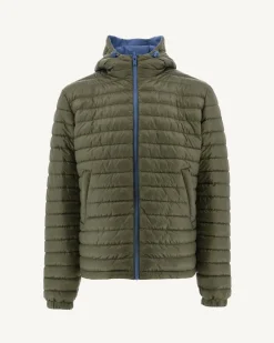 Donzen Jassen & Jacks-JOTT Doudoune Reversible A Capuche Bleu Jeans/Army Bergen 1400 Blue Jeans/Army